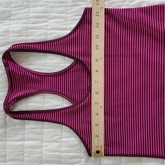 Lululemon Razorback Tank Top Size Small hot pink stripe - Picture 5 of 6